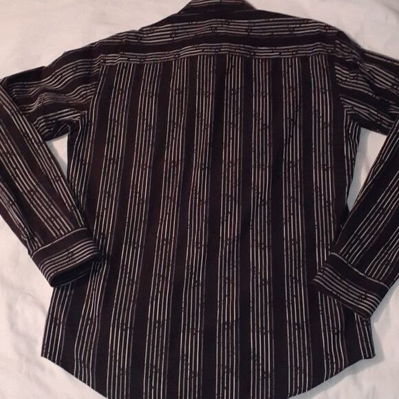 Mens Bugatchi Uomo Floral Striped Dress Shirt 15½" - Picture 5 of 5